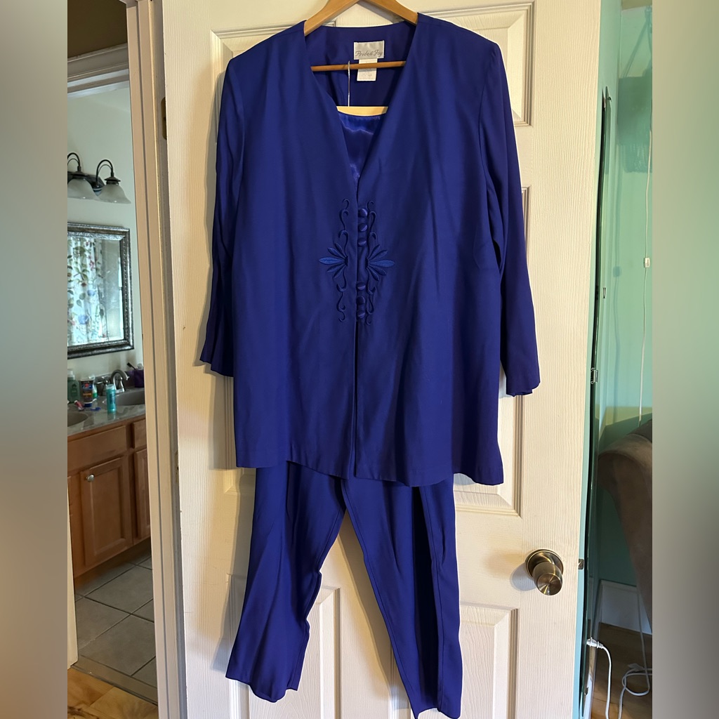 Vintage Cobalt Blue Pantsuit